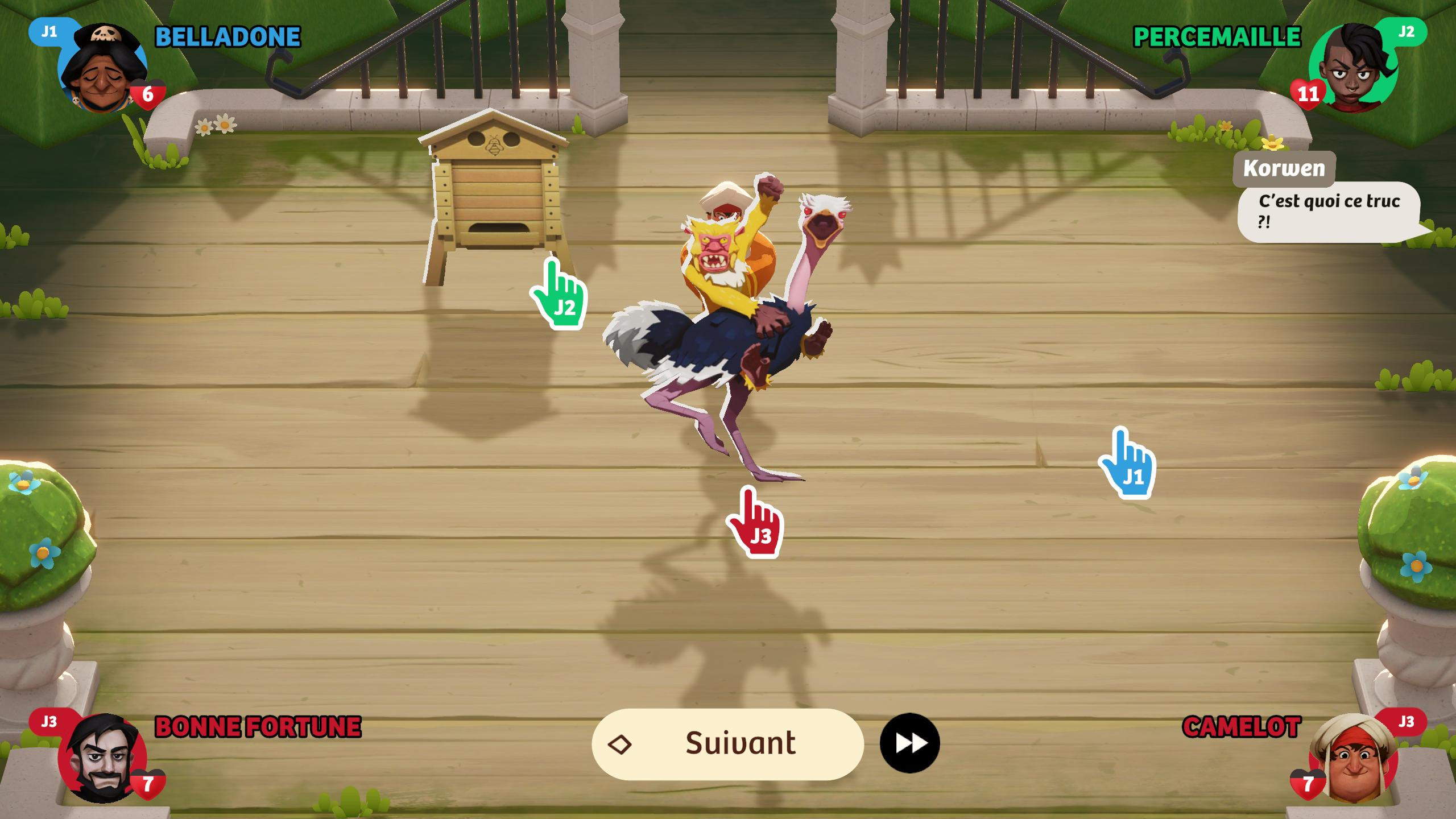 All the characters disappeared in the scene of the queen's gardens, except the animals.